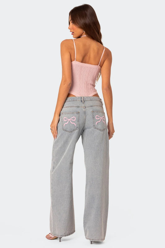 Pink Bow Delight Jeans